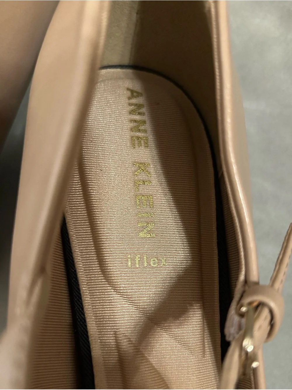 Anne Klein Beige and Black Pointed Bleeker Mary Jane Heels
